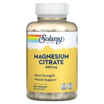 Solaray Магній Цитрат, Magnesium Citrate 400 мг - 180 капсул (076280374025)