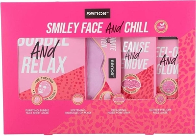 Набір для догляду за обличчям Sence Collection Smiley Face & Chill Mask Очищувальна маска + Смужки для пор + Маска для губ + Відлущувальна маска (8720701034471)