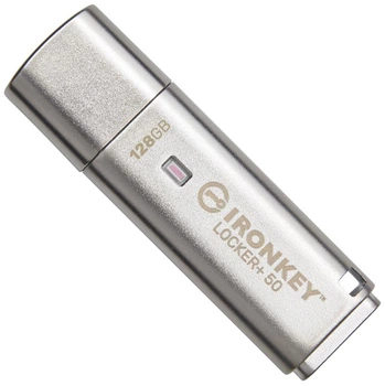 Флеш пам'ять USB Kingston IronKey Locker+ 50 128GB USB 3.2 Silver (IKLP50/128GB)