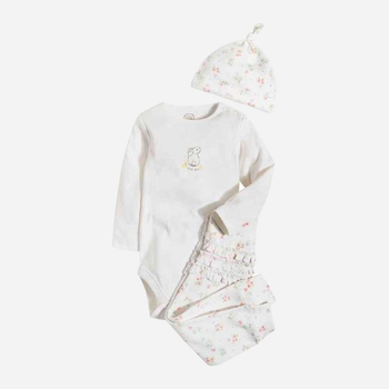 Komplet niemowlęcy (body + spodnie + czapka) dla noworodków Cool Club CNG1905455-00 50 cm Biały (5903272128463)