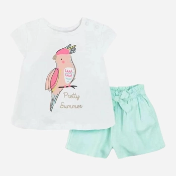 Дитячий літний костюм (футболка + шорти) для дівчинки Cool Club CCG2403257-00 62 см Різнокольоровий (5903977350046)