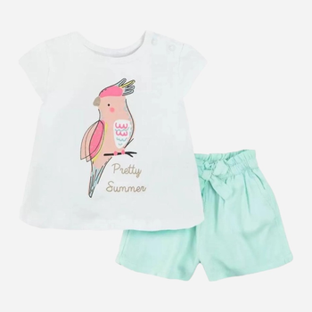 Дитячий літний костюм (футболка + шорти) для дівчинки Cool Club CCG2403257-00 104 см Різнокольоровий (5903977350114)
