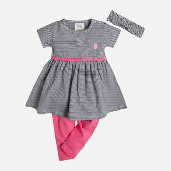 Дитячий комплект (сукня + штанці + пов\'язка на голову) для дівчинки Cool Club CNG1804657-00 56 см Різнокольоровий (5902568922402)