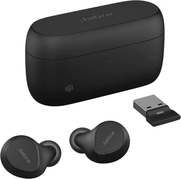 Навушники Jabra Evolve2 Buds USB A MS with Wireless Charger Black