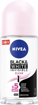 Кульковий антиперспірант NIVEA Чорне та біле Невидимий Прозорий 50 мл (4005900035264/42299882/4006000032481)