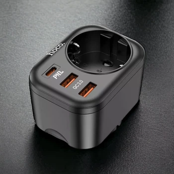 Мережевий зарядний блок живлення&nbsp;розетка з швидкої зарядки Hoco NSЗ 20W PD 2 USB/Type-C
