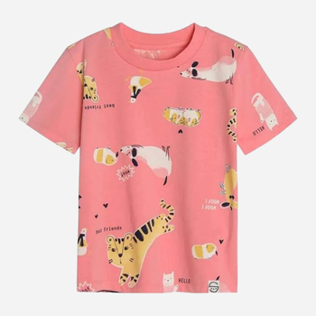 Koszulka dziecięca dla dziewczynki Cool Club CCG2410145 128 cm Koralowa (5903977123923)