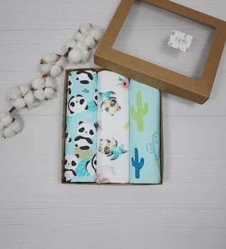 Набор для новородженных: 3 непромокаемых пеленки a.l.babybox Животные Разноцветный