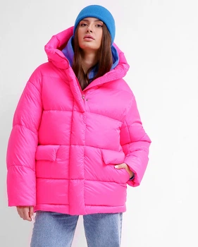 Зимова куртка жіноча oversize X-Woyz LS-8917-15 55842 S рожевий