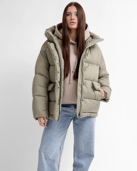 Жіночий пуховик oversize X-Woyz LS-8917-1 L оливковий