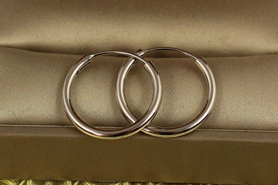 Серьги кольца Xuping Jewelry 1,7 см серебристые