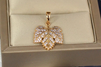 Кулон Xuping Jewelry Кленовый листик 2,2 мм золотистый