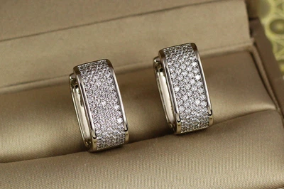 Сережки Xuping Jewelry квадратні кільця 1.8 см сріблясті