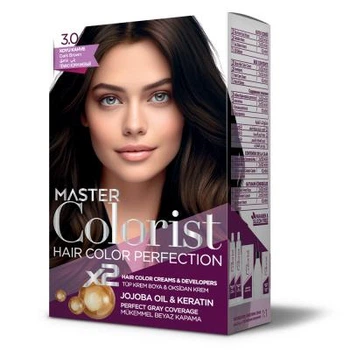 Краска Master Colorist для волос 3.0 Темно-коричневая 2x50 мл+2x50 мл+10 мл