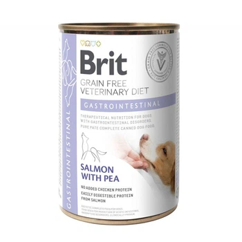 Вологий корм Brit Veterinary Diet Gastrointestinal Salmon with Pea для собак при захворюванні ШКТ лосось 400г
