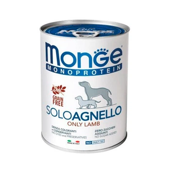 Вологий корм Monge Monoprotein Dog Solo Agnello 100% паштет с ягненком для собак 400г