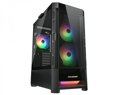 Корпус Full-Tower без БЖ Cougar Duoface RGB (Чорний) (2*140мм ARGB, 1*120mm ARGB вентилятори передвстановлені, ATX/mATX/mini-ITX, скляне вікно)
