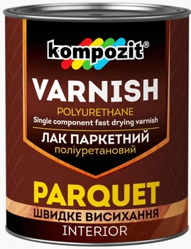 Лак паркетний поліуретановий KOMPOZIT глянцевий 0,7л