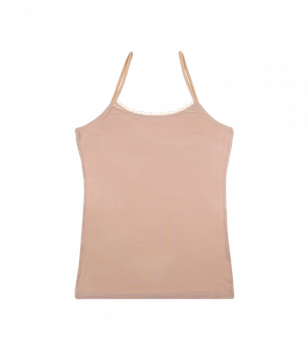 Вискозная майка женская на тонких бретельках - Donella - 2395T - L - Бежевый