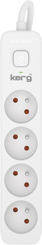 Listwa przeciwprzepięciowa Kerg M02392 4 gniazda 3 m White (5901791140355)