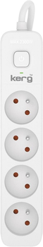 Listwa przeciwprzepięciowa Kerg M02396 4 gniazda 3 m White (5901791141352)