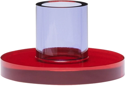 Świecznik Hübsch Astra szklany czerwono - fioletowy 7 cm (5712772129982)