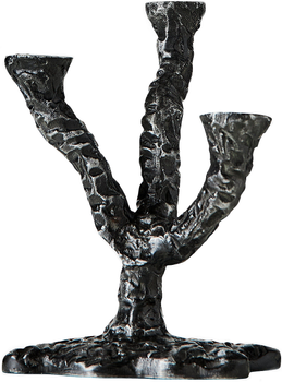 Świecznik Muubs Ava trzyramienny antyczny ciemnoszary 17 cm x 22 cm (9190002116)