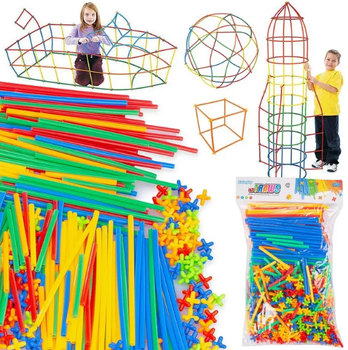 Строительные блоки, трубки, соломинки 3d - 800 элементов Kinderplay KP8464
