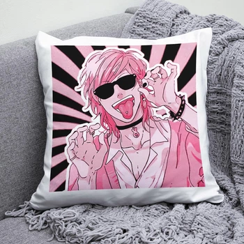 Плюшевая подушка Клуб Яричин Yarichin Bitch club anime принт №1 квадрат 35х35 см белая