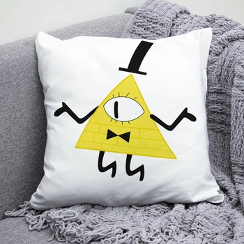 Плюшевая подушка Билл Шифр Bill Cipher Гравити Фолз Gravity Falls квадрат 35х35 см белая