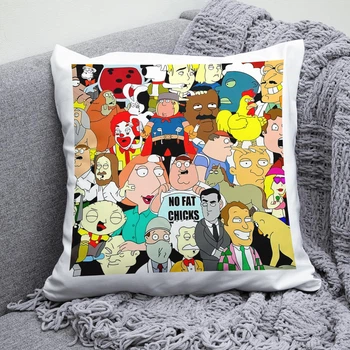Плюшевая подушка Гриффины Family Guy квадрат 35х35 см белая