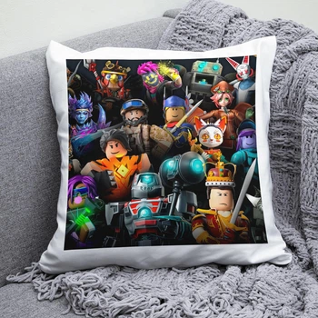 Плюшевая подушка Roblox Роблокс квадрат 35х35 см белая