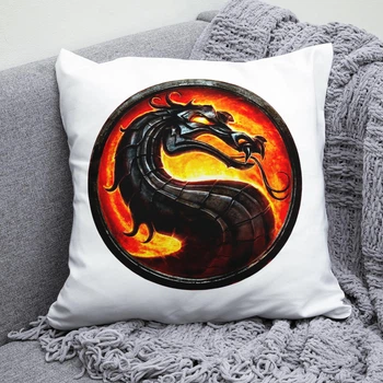 Плюшевая подушка Mortal Kombat квадрат 35х35 см белая