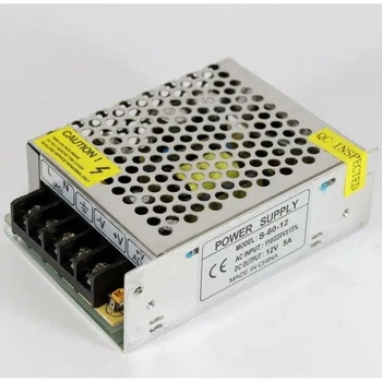 Импульсный адаптер питания 12В 5А, перфорированный корпус, 100-240V
