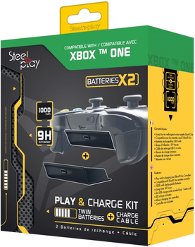 Zestaw SteelPlay Play and Charge Xbox One Dwie baterie + kabel (JVAXONE0039)