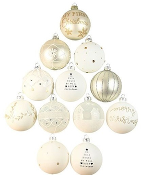 Zestaw ozdób choinkowych Det Gamle Apotek Christmas Ornament box White 10 cm 12 szt (1131434)