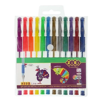 Набір з 12 гелевих ручок, NEON + METALLIC, KIDS Line (ZB.2205-99)