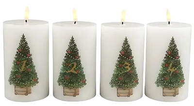 Zestaw świeczek Det Gamle Apotek Advent candles LED Christmas trees 4 szt (15001024)