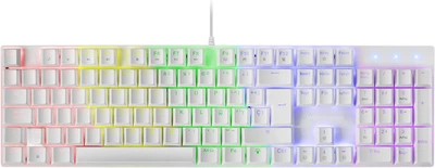 Ігрова клавіатура Mars Gaming MK422 / Механічна / Brown Switch / RGB підсвітка / UKR / White Б/В