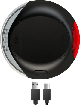 Фонарик на рулетку-поводок Flexi LED USB Ø=7 см Черный (44216)