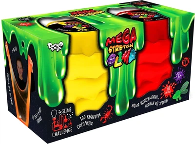 В'язка маса Danko Toys "Mega Stretch Slime" 2 банки (укр) (4823102804668)