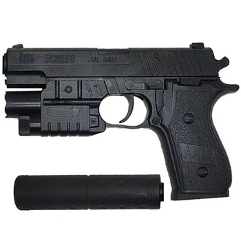 Пістолет із ліхтариком іграшка Bambi K2118-F+G з кульками кульками та глушником (K2118-F+-RT)