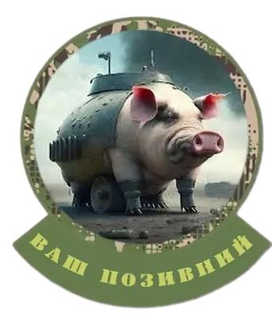 Шеврон патч "Боевая свиная техника" на липучке велкро