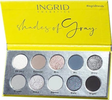 Paleta cieni do powiek Ingrid Shades Of Gray 10 kolorów 15 g (5902026664103)