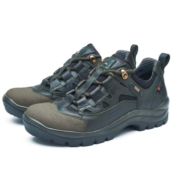 Тактичні кросівки демісезонні PAV 401 олива хакі шкіряні з мембраною Winterfrost 40