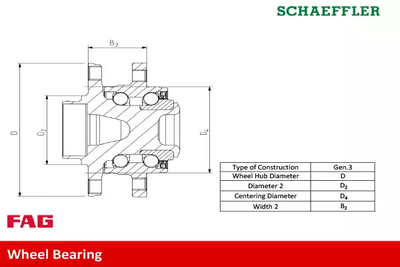 Маточина з підшипником переднього колеса OPEL VECTRA C (Z02) - 2.2 DGI (F69), FAG (713644270)