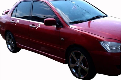 Нержавеющая наружная окантовка стекол Carmos для Mitsubishi Lancer 9 (2004-2008) - 4 шт, нержавейка