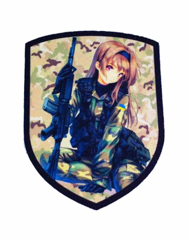 Шеврон патч " Tactical girl стрелок " на липучке велкро