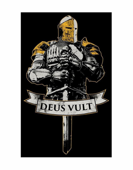 Шеврон патч DEUS VULT Так хоче бог. Девіз хрестоносців! на липучці велкро