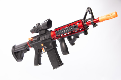 Дитячий Автомат M4A1 (M4 Viper,M416) акумуляторний на орбізах (гелеві кульки) + Глушник + Оптика + Магазини Червоний (423733635)